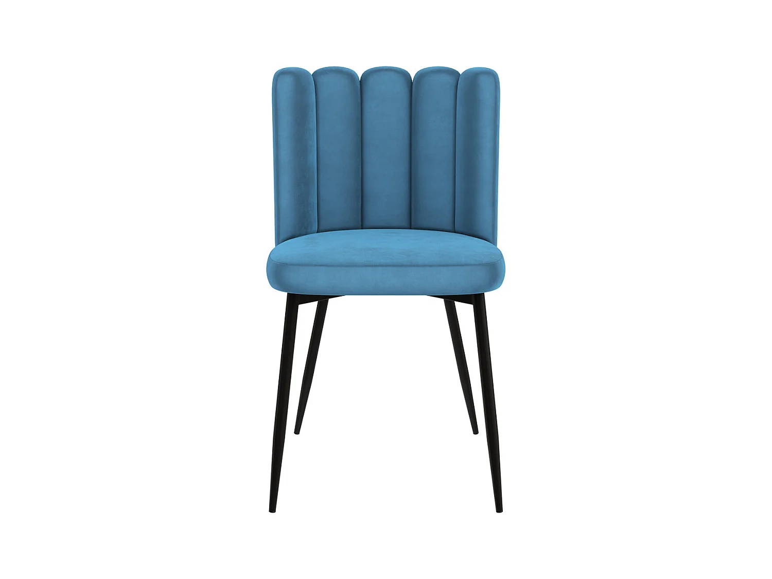 Set di 2 sedie in velluto blu con gambe in metallo nero - Rosy