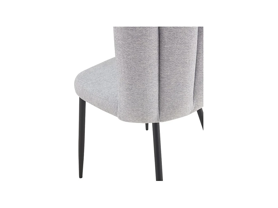 Lot de 2 chaises en tissu gris et pieds en métal noir - Rosy