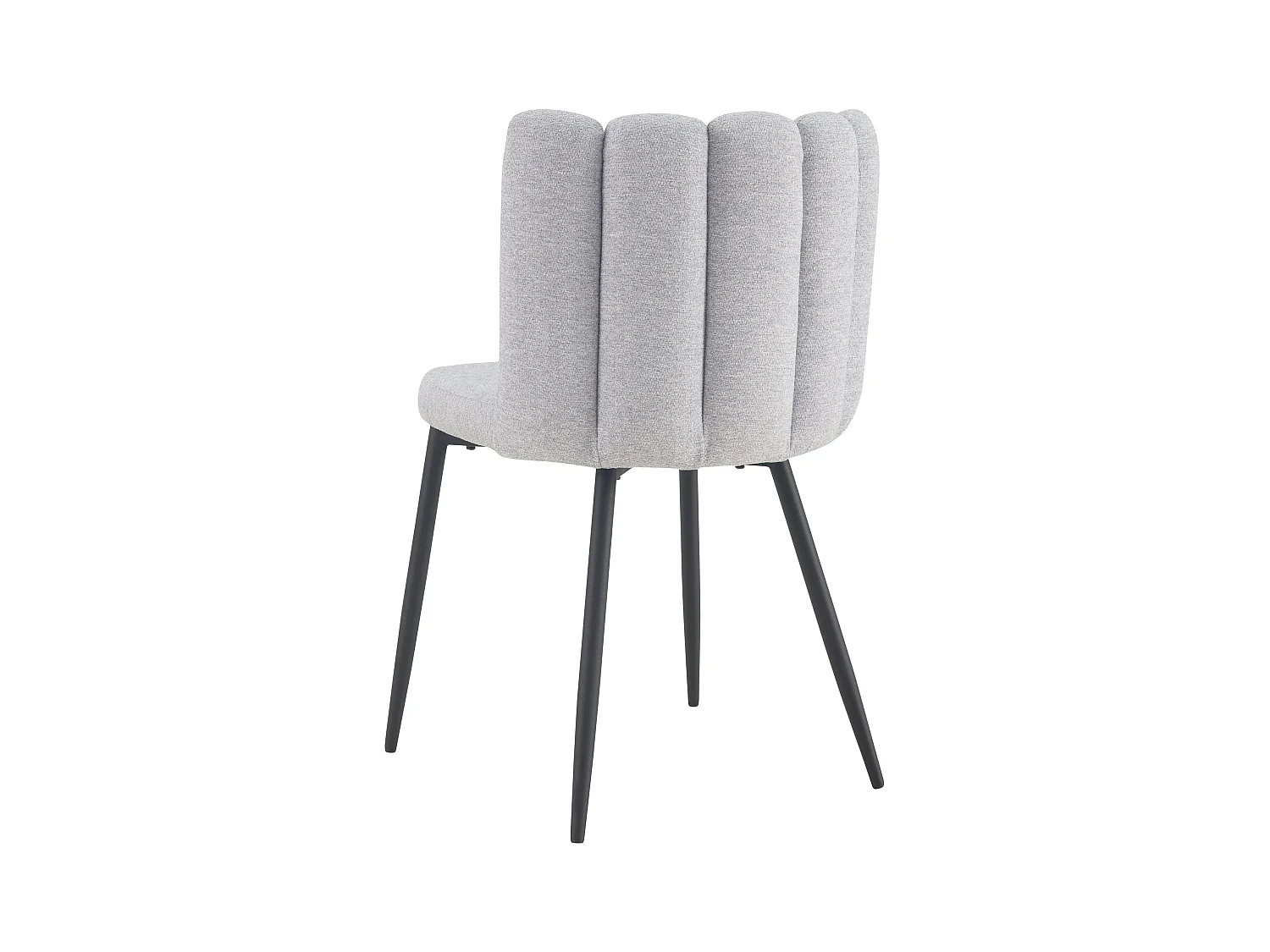 Lot de 2 chaises en tissu gris et pieds en métal noir - Rosy