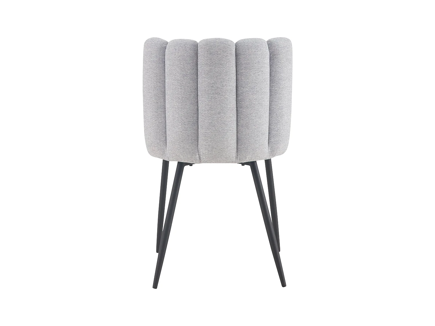 Lot de 2 chaises en tissu gris et pieds en métal noir - Rosy