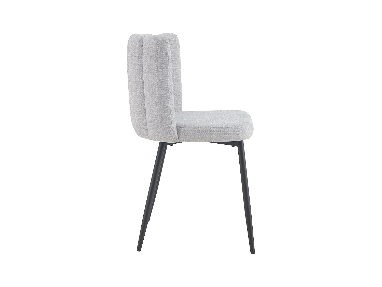 Set de 2 sillas de tela gris con patas de metal negras - Rosy