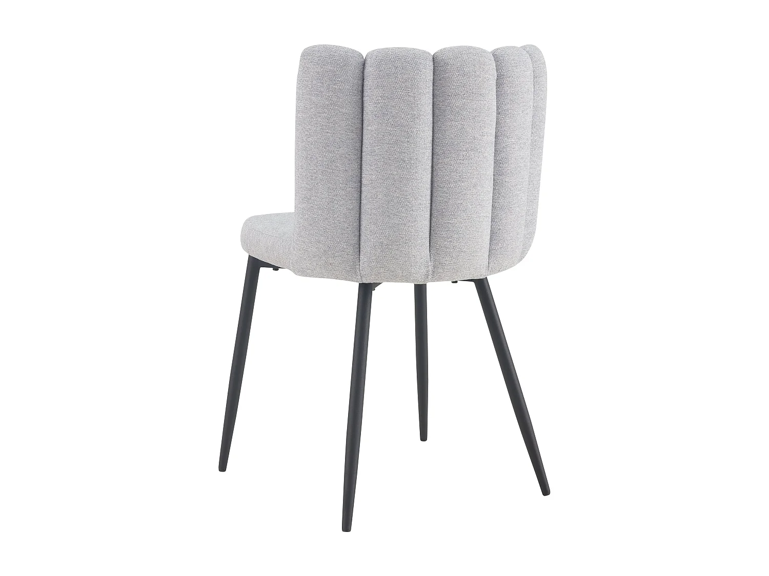 Set de 2 sillas de tela gris con patas de metal negras - Rosy