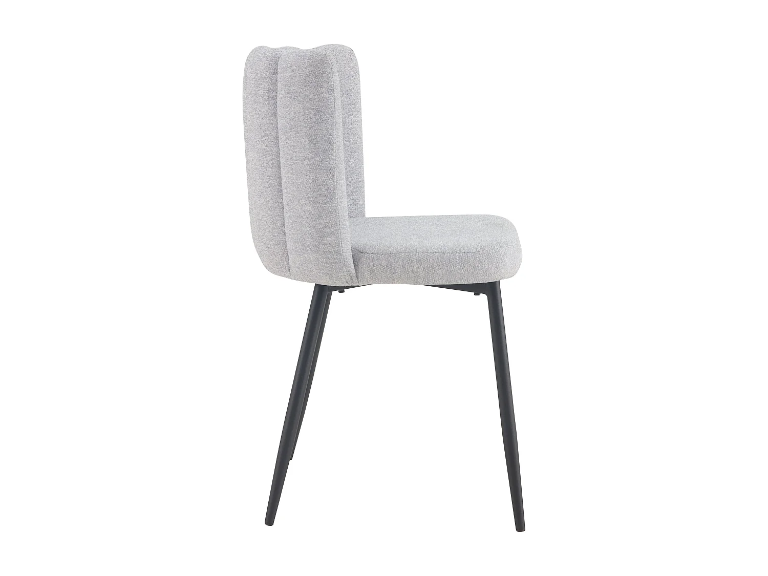 Lot de 2 chaises en tissu gris et pieds en métal noir - Rosy