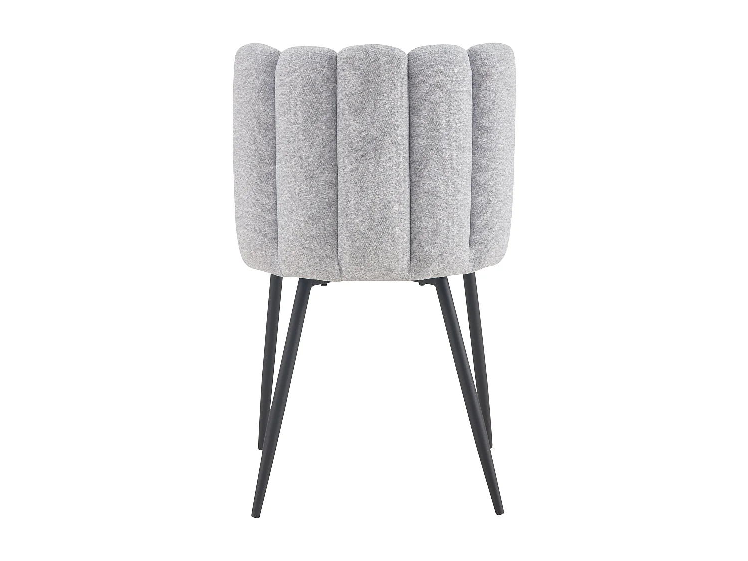 Lot de 2 chaises en tissu gris et pieds en métal noir - Rosy