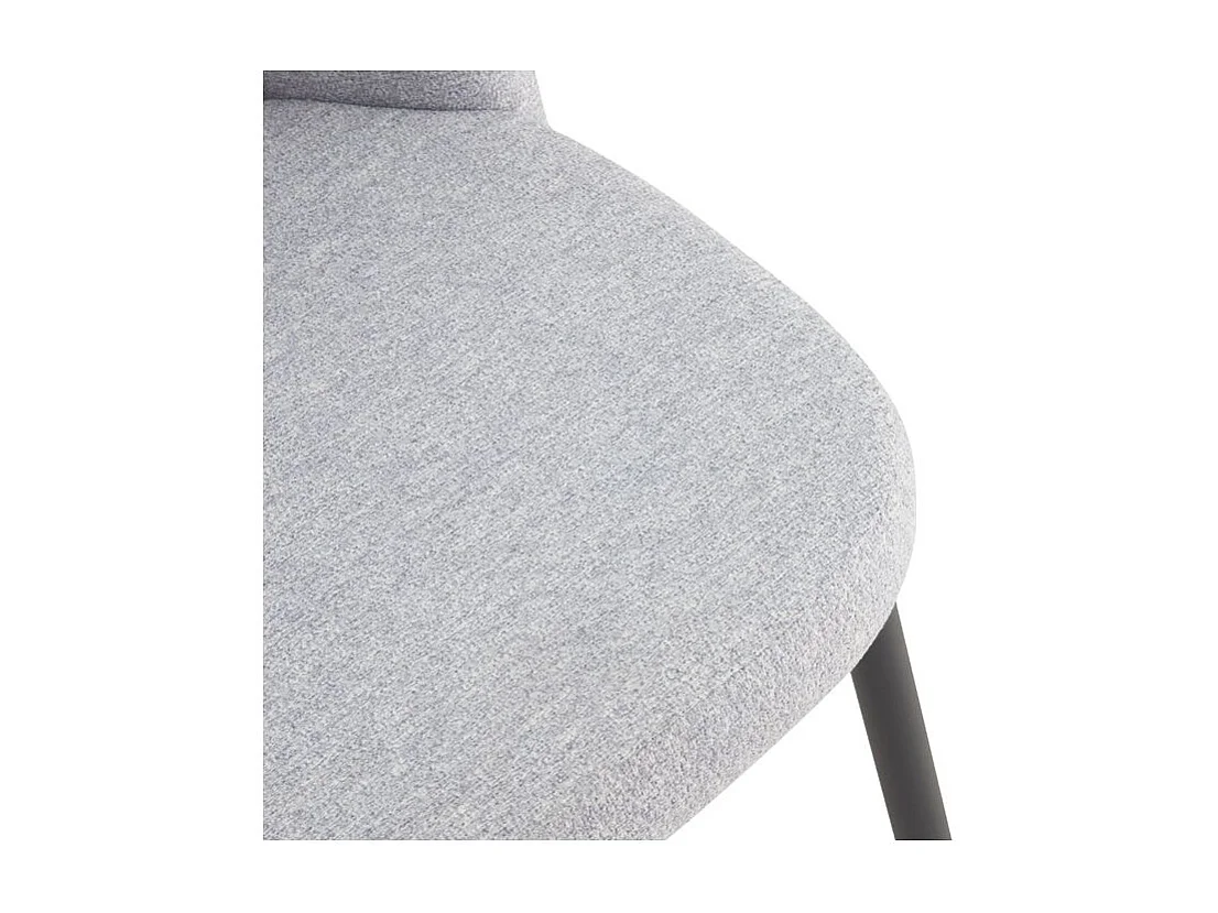 Lot de 2 chaises en tissu gris et pieds en métal noir - Rosy