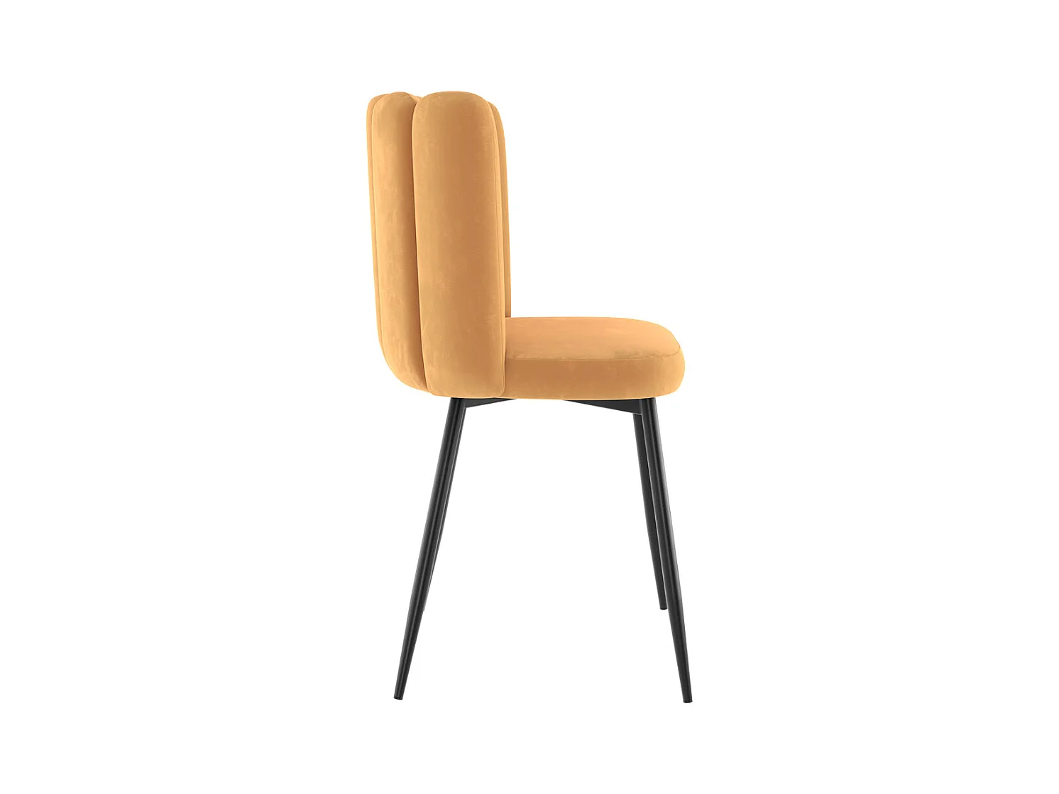 Set di 2 sedie in velluto giallo con gambe in metallo - Rosy