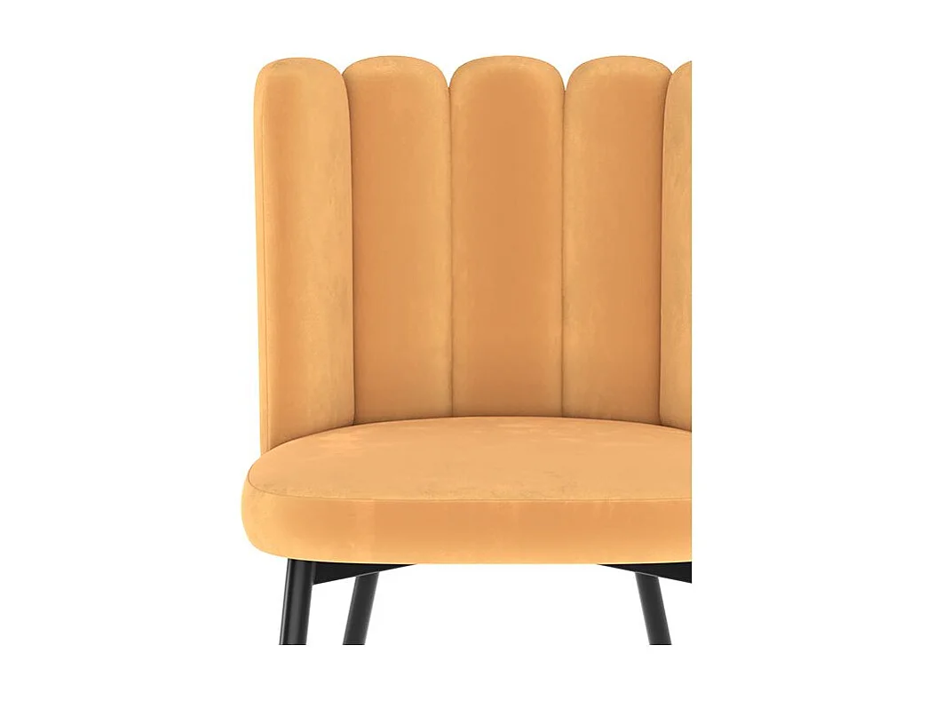 Lot de 2 chaises en velours jaune et pieds en métal - Rosy