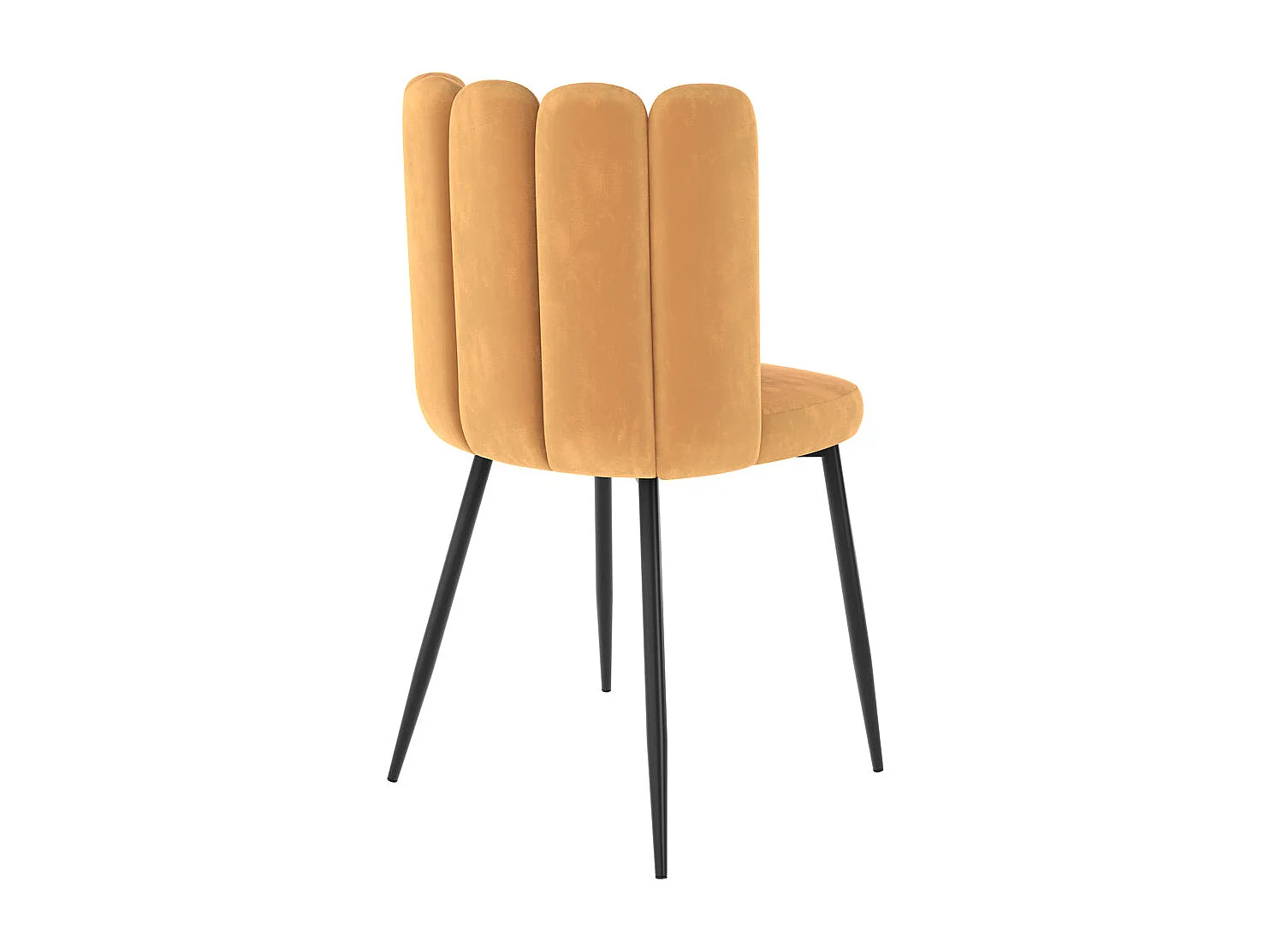 Lot de 2 chaises en velours jaune et pieds en métal - Rosy