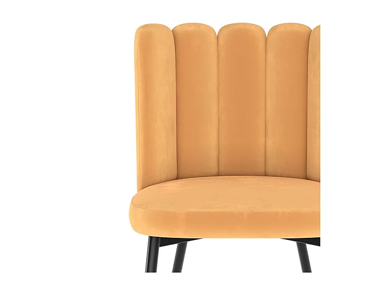 Set de 2 sillas de terciopelo amarillo con patas de metal - Rosy