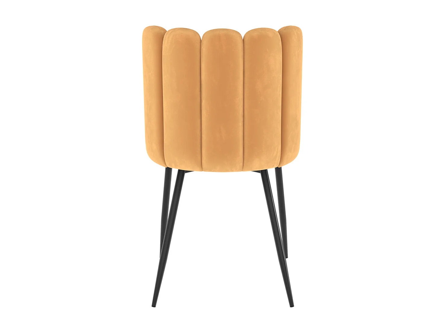 Set de 2 sillas de terciopelo amarillo con patas de metal - Rosy