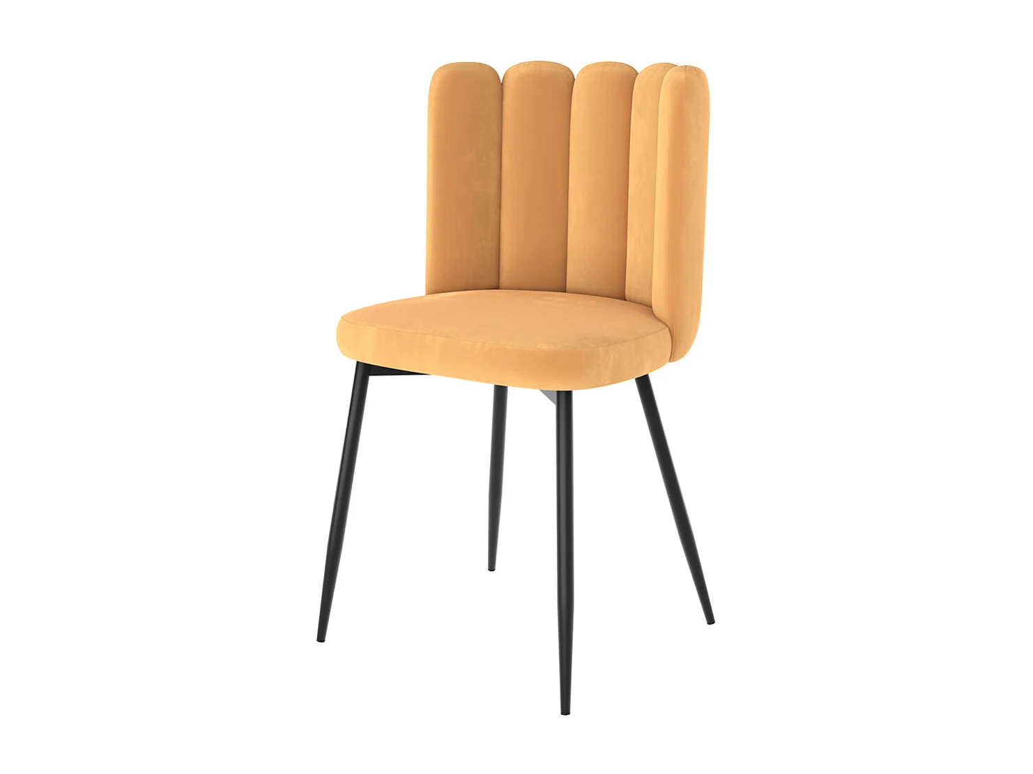 Set de 2 sillas de terciopelo amarillo con patas de metal - Rosy