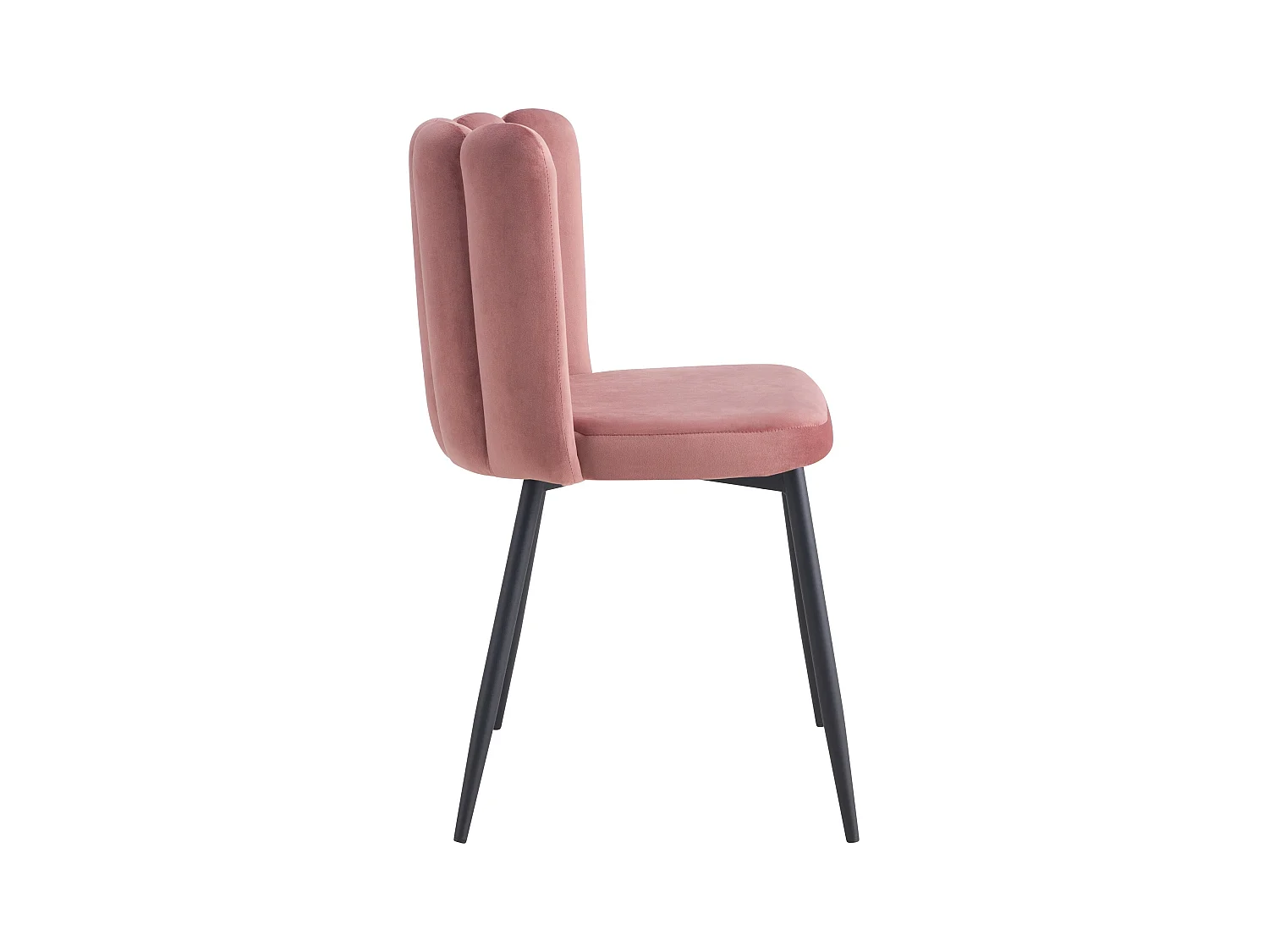 Set de 2 sillas de terciopelo rosa con patas de metal negro - Rosy