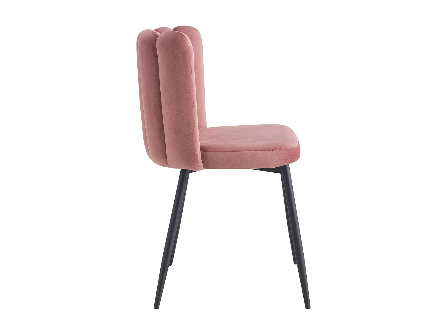 Lot de 2 chaises en velours rose et pieds en métal noir - Rosy