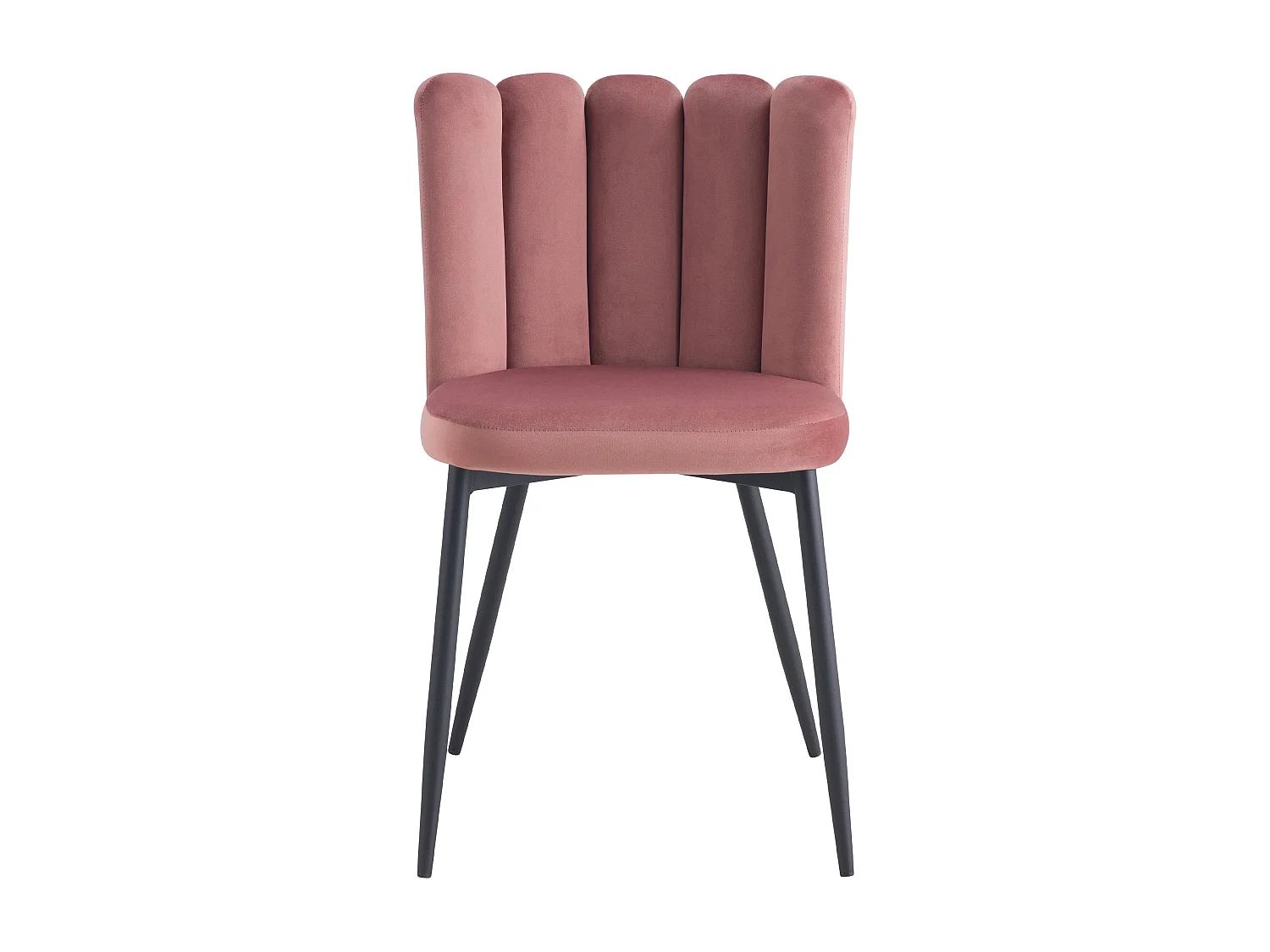 Lot de 2 chaises en velours rose et pieds en métal noir - Rosy