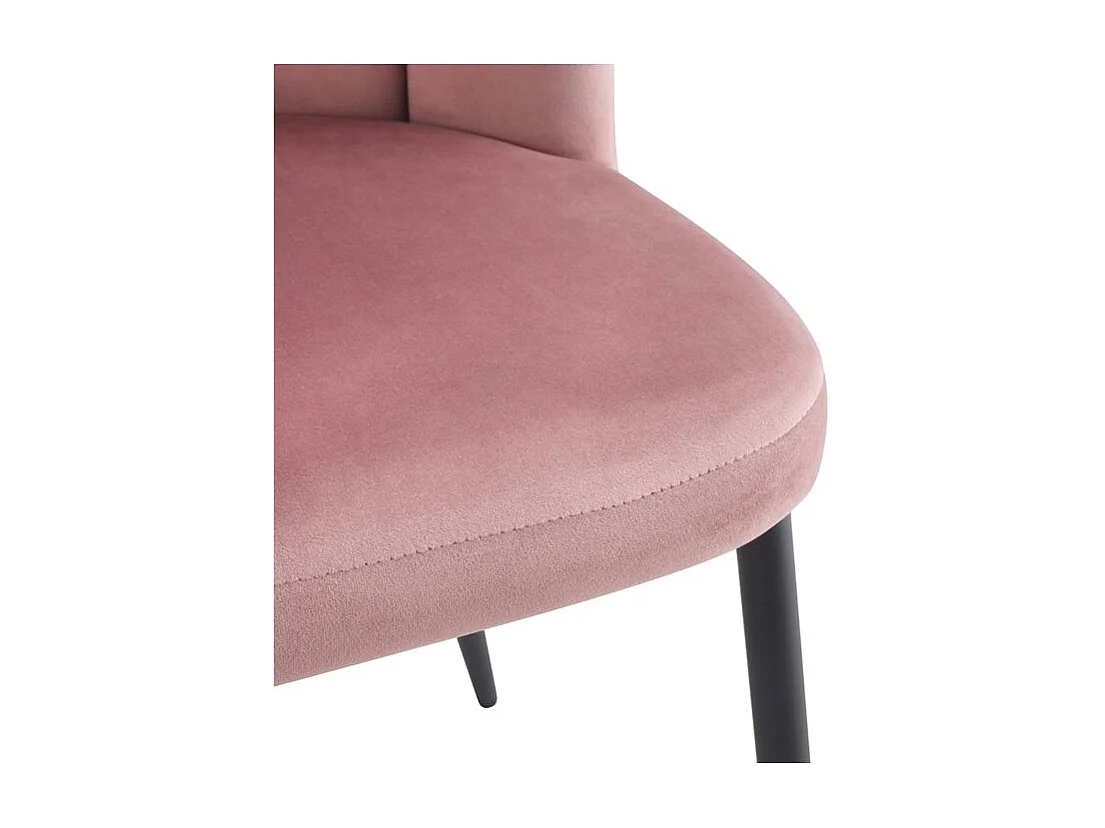 Lot de 2 chaises en velours rose et pieds en métal noir - Rosy