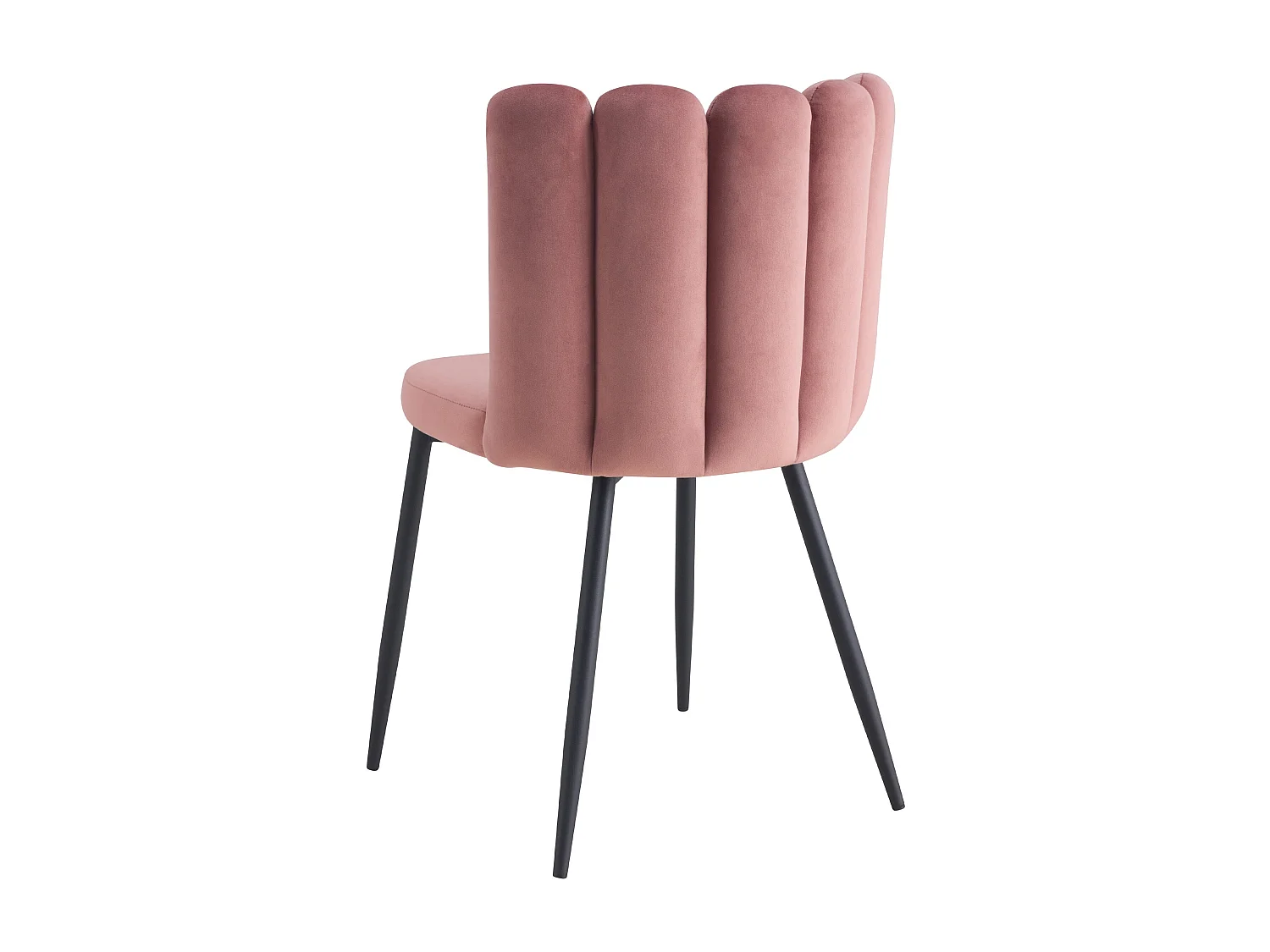 Lot de 2 chaises en velours rose et pieds en métal noir - Rosy