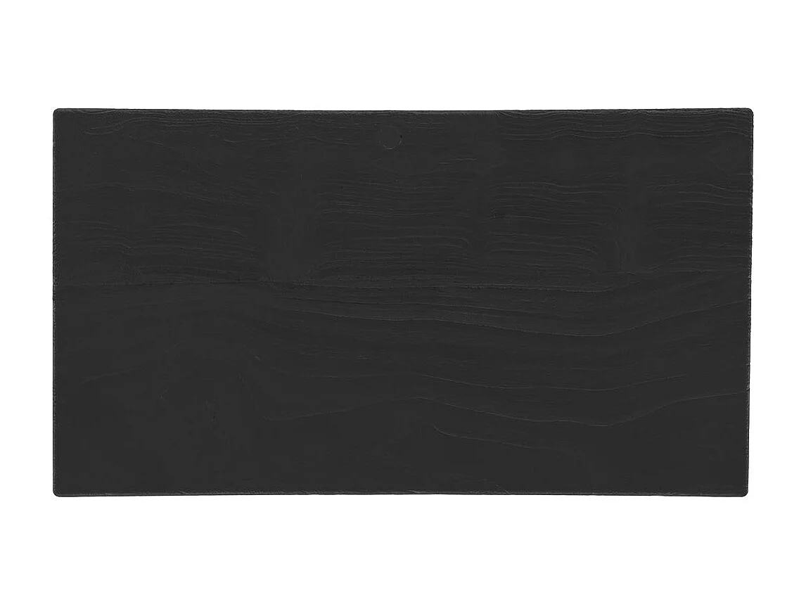 Taburete de madera en teca recuperada pintada de negro - Eka