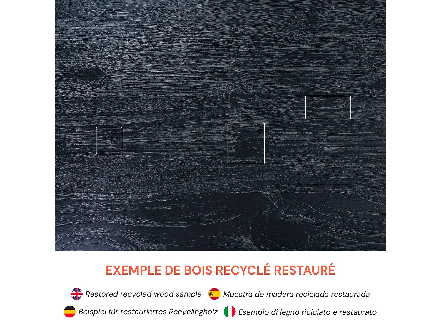 Sgabello in legno di teak riciclato verniciato di nero - Eka