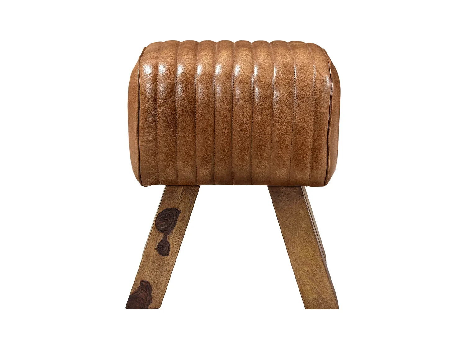 Taburete de cuero marrón - Morena