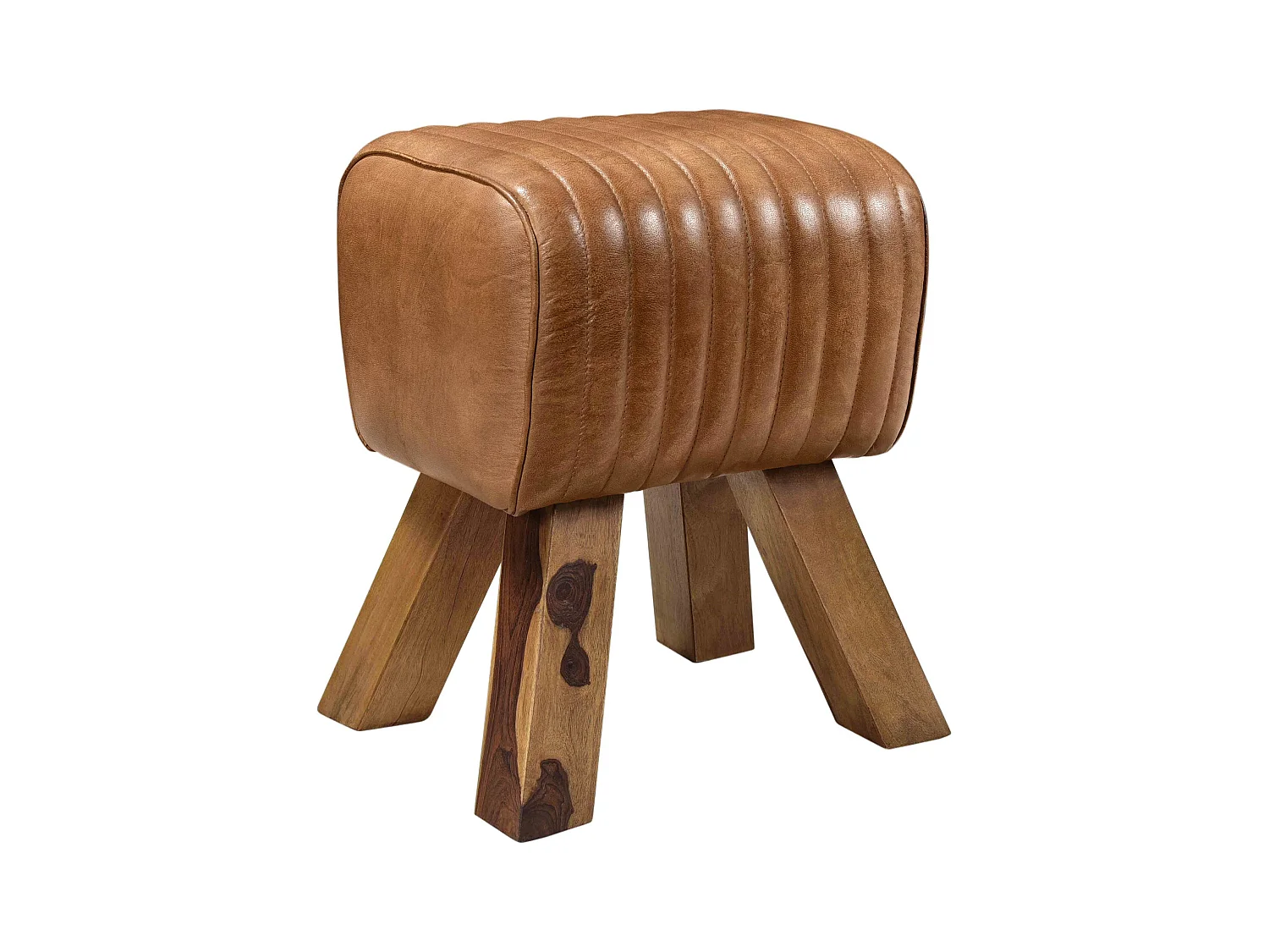 Taburete de cuero marrón - Morena