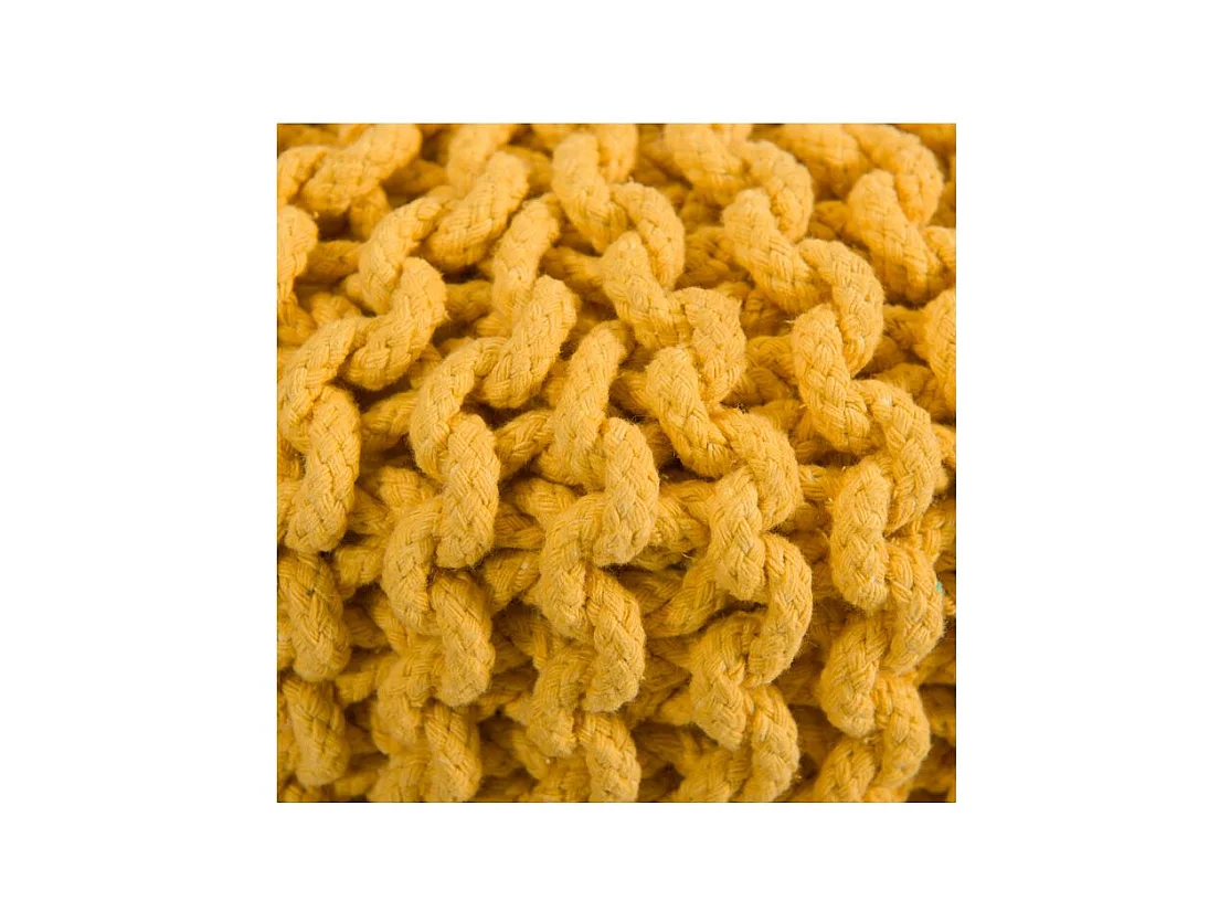 Piccolo sgabello in cotone giallo senape - Lisa