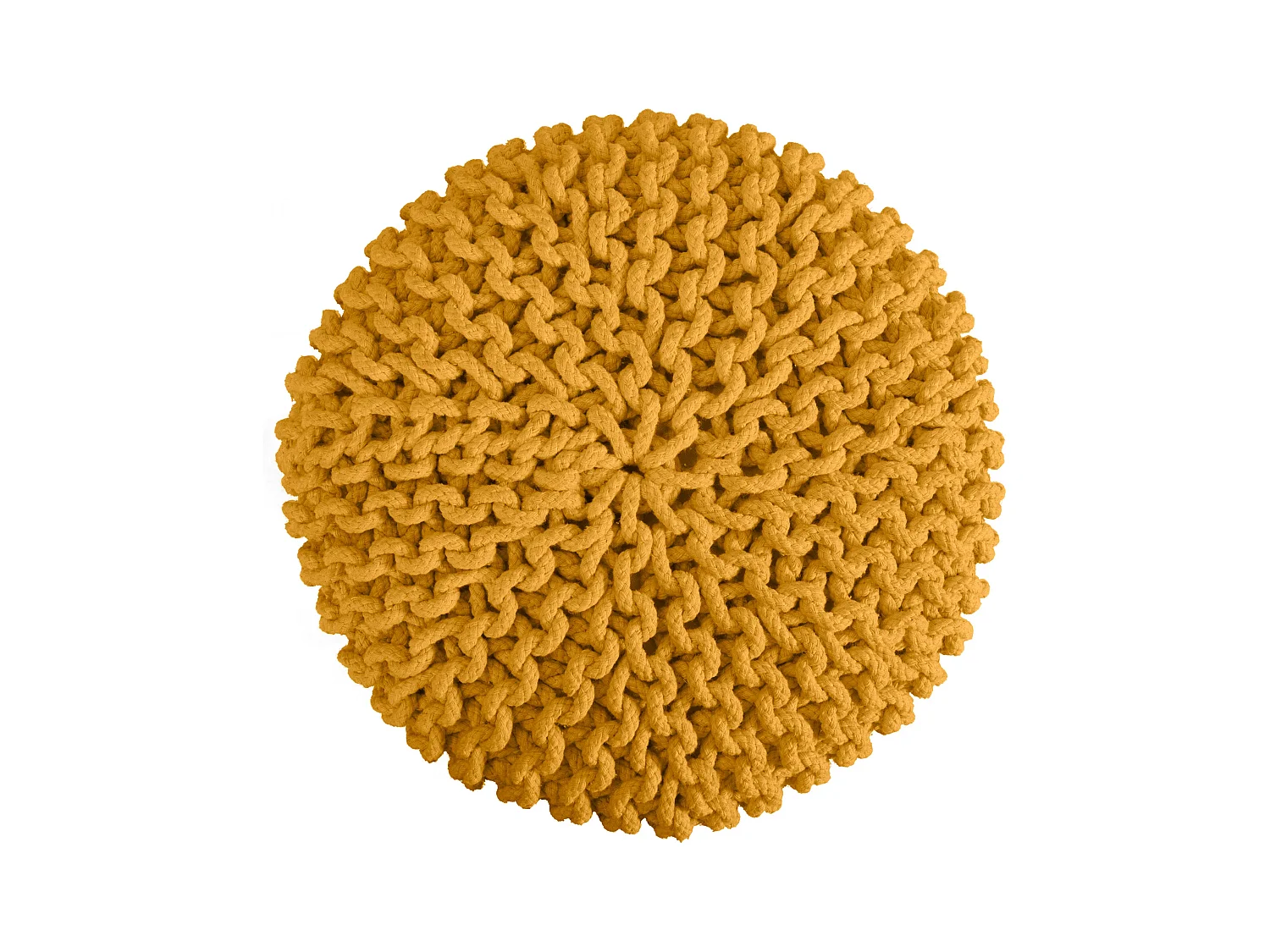 Piccolo sgabello in cotone giallo senape - Lisa