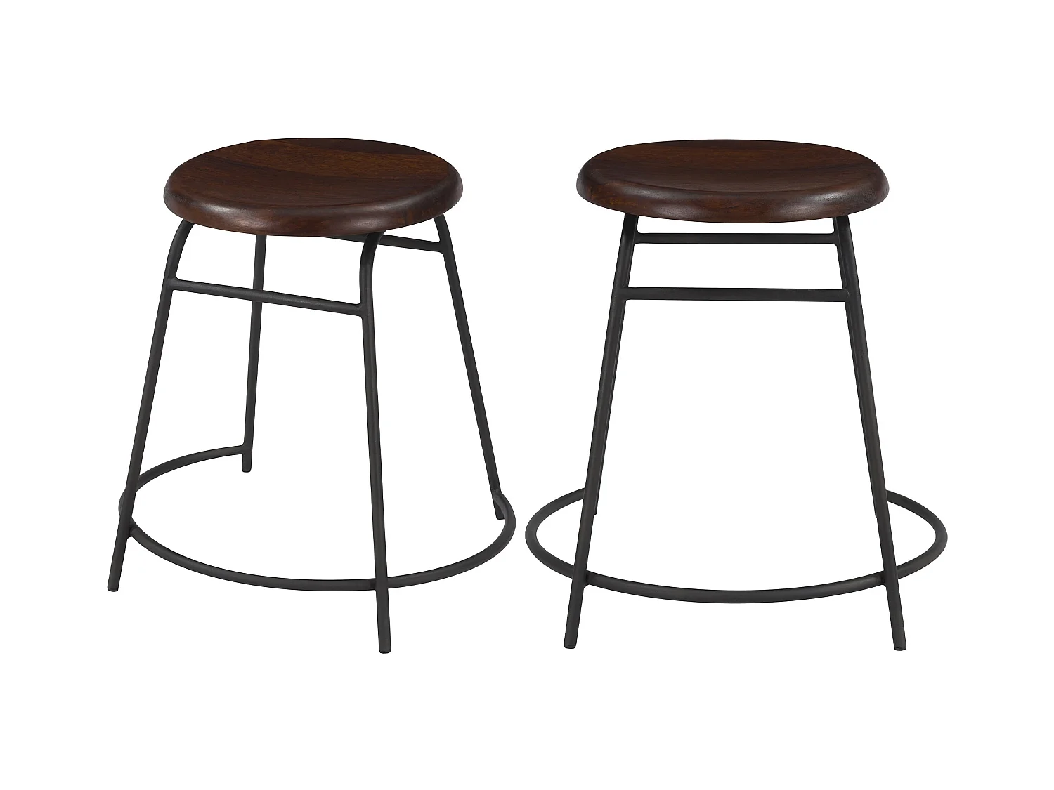 Set di 2 sgabelli in legno scuro - Barney