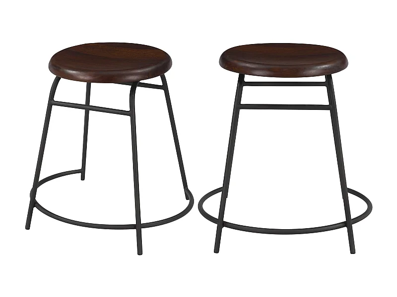 Set de 2 taburetes de madera oscura - Barney