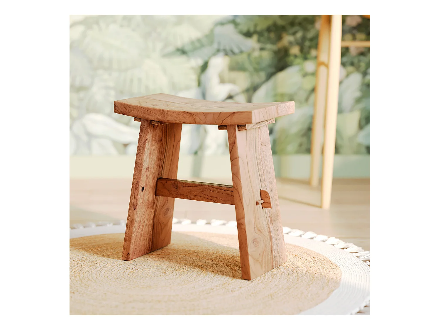 Tabouret en bois de teck recyclé - Eka
