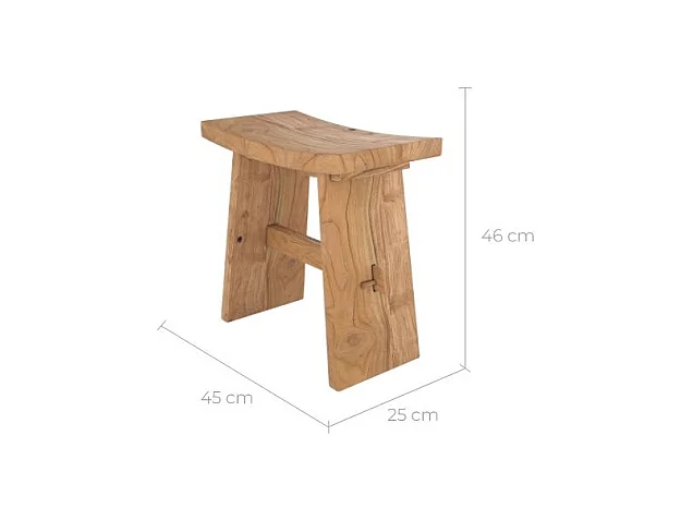 Tabouret en bois de teck recyclé - Eka