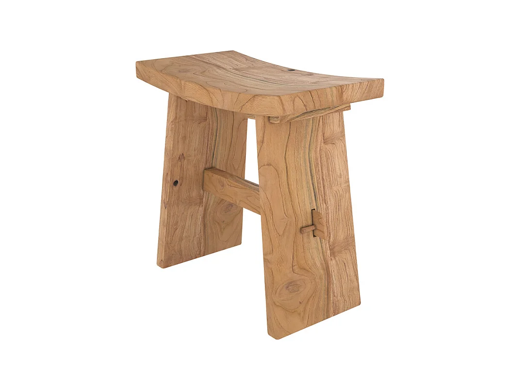 Sgabello in legno di teak riciclato - Eka