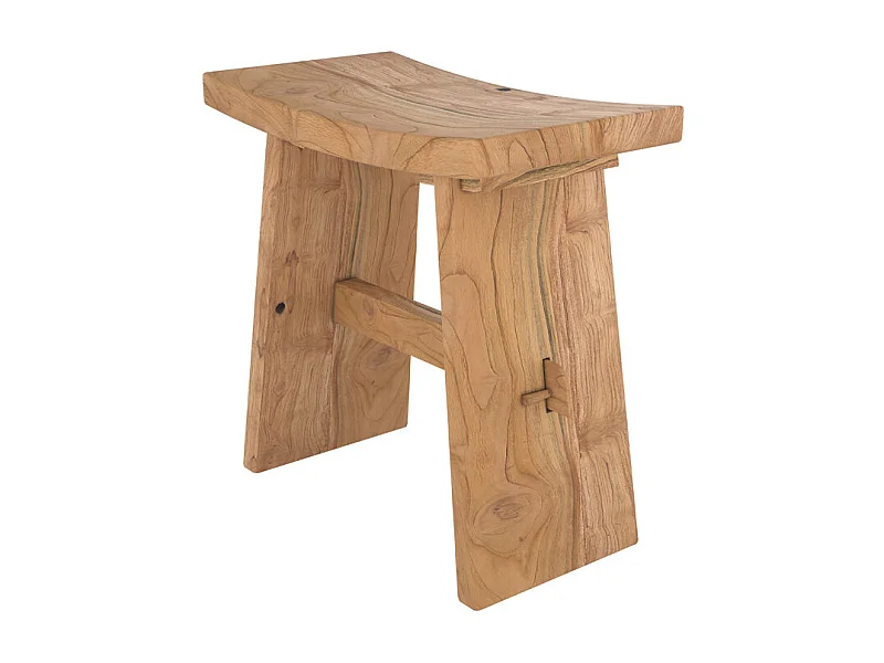 Tabouret en bois de teck recyclé - Eka