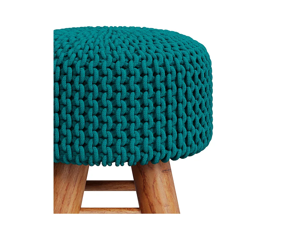Piccolo sgabello in cotone verde celeste - Lisa