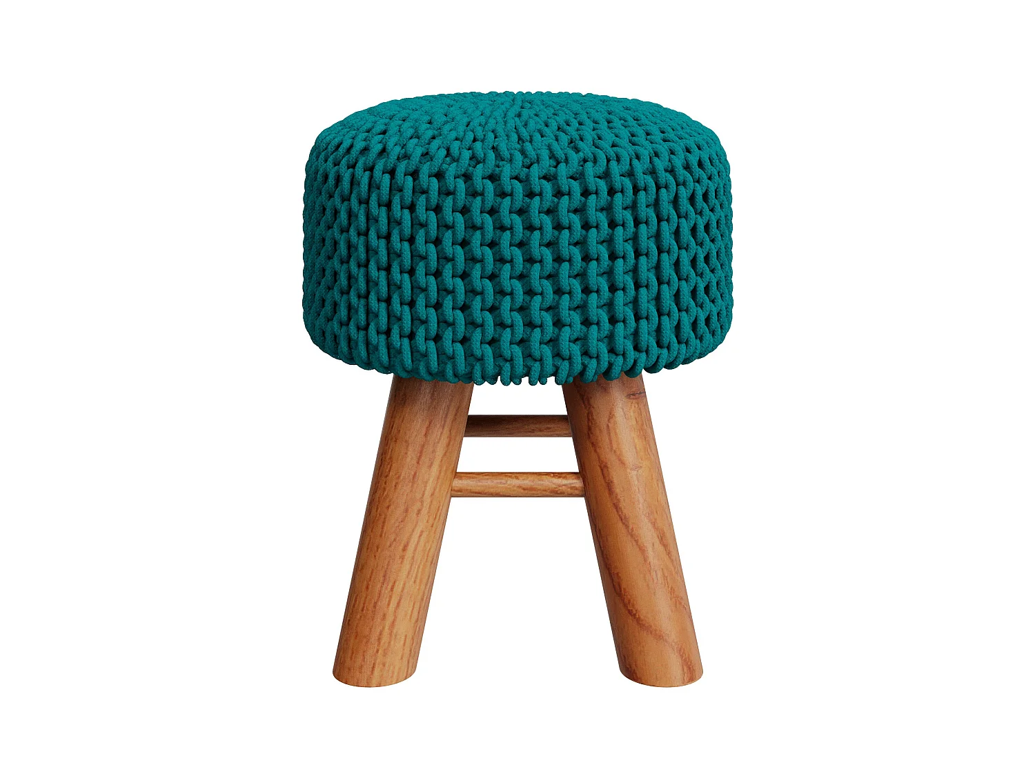 Piccolo sgabello in cotone verde celeste - Lisa