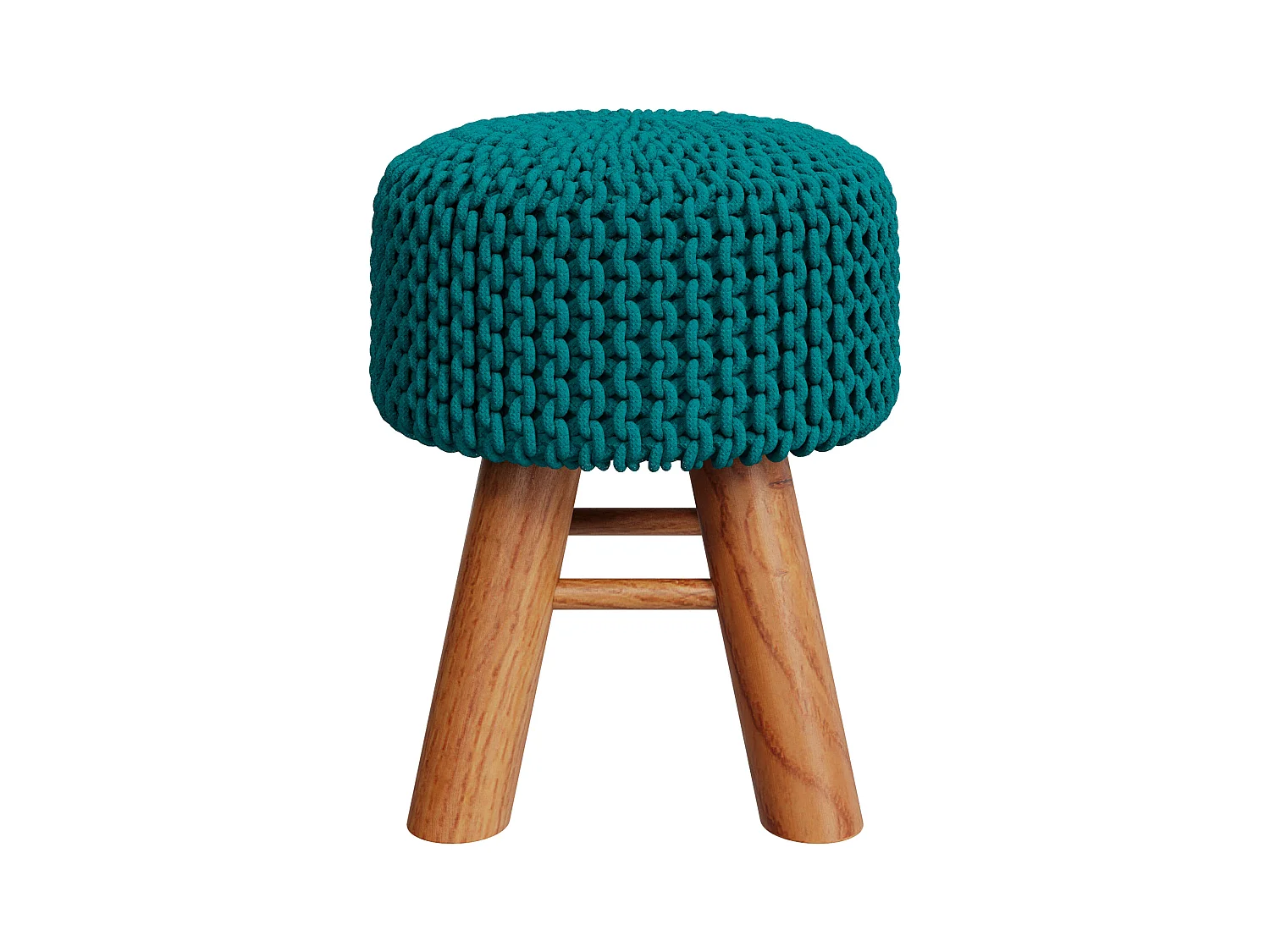 Piccolo sgabello in cotone verde celeste - Lisa