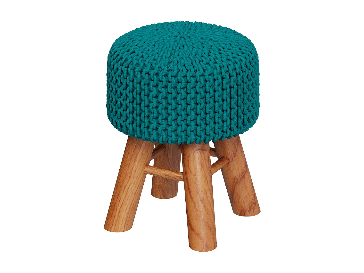 Taburete de punto de algodón azul - Lisa