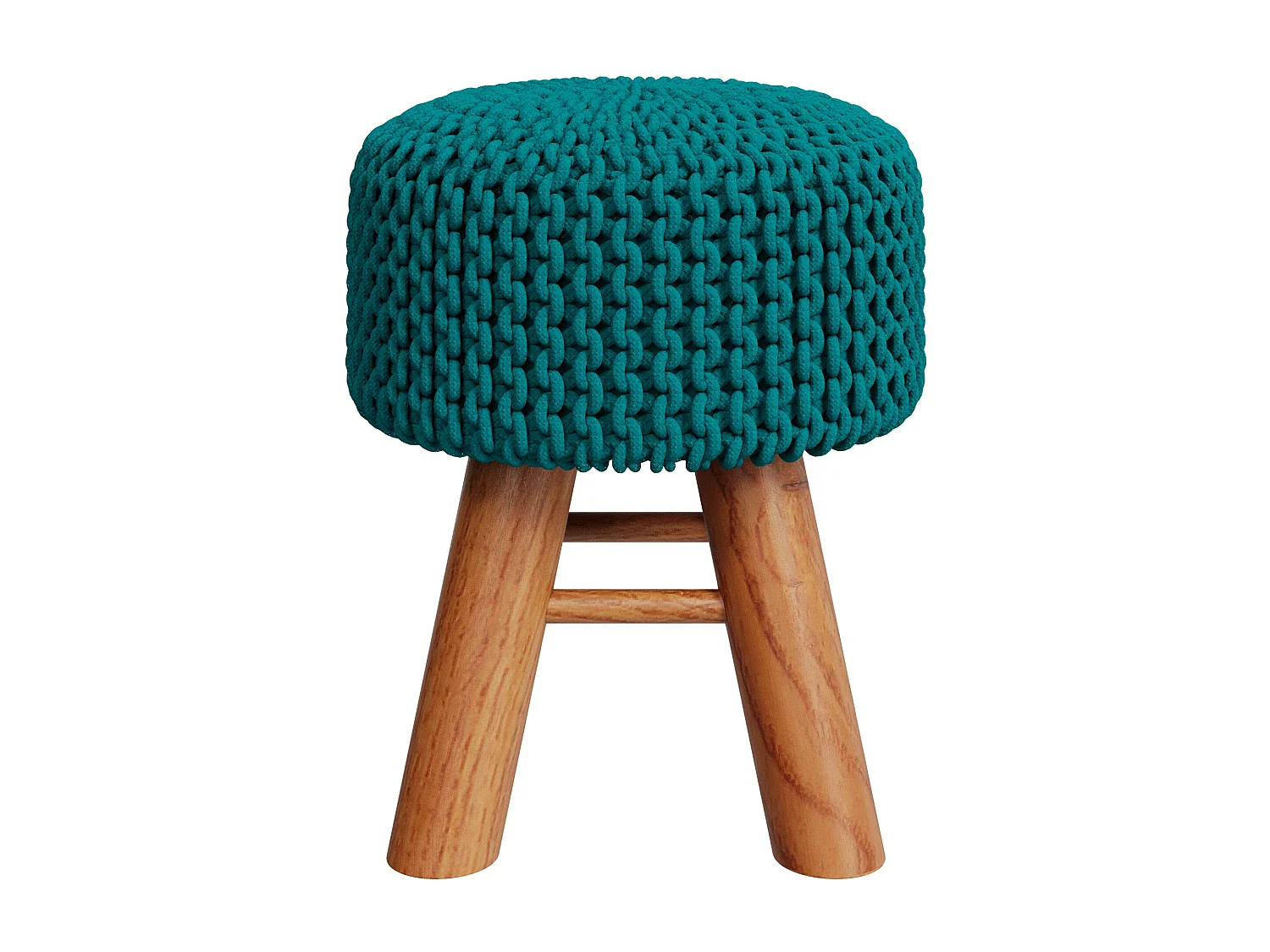 Taburete de punto de algodón azul - Lisa