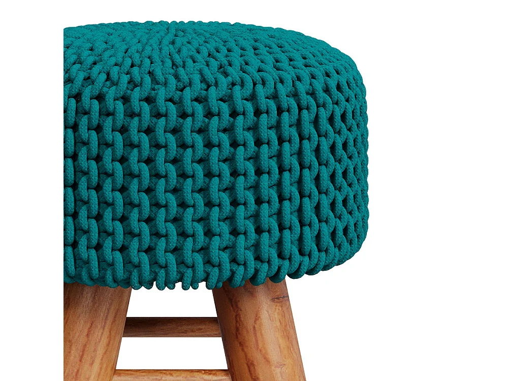 Taburete de punto de algodón azul - Lisa