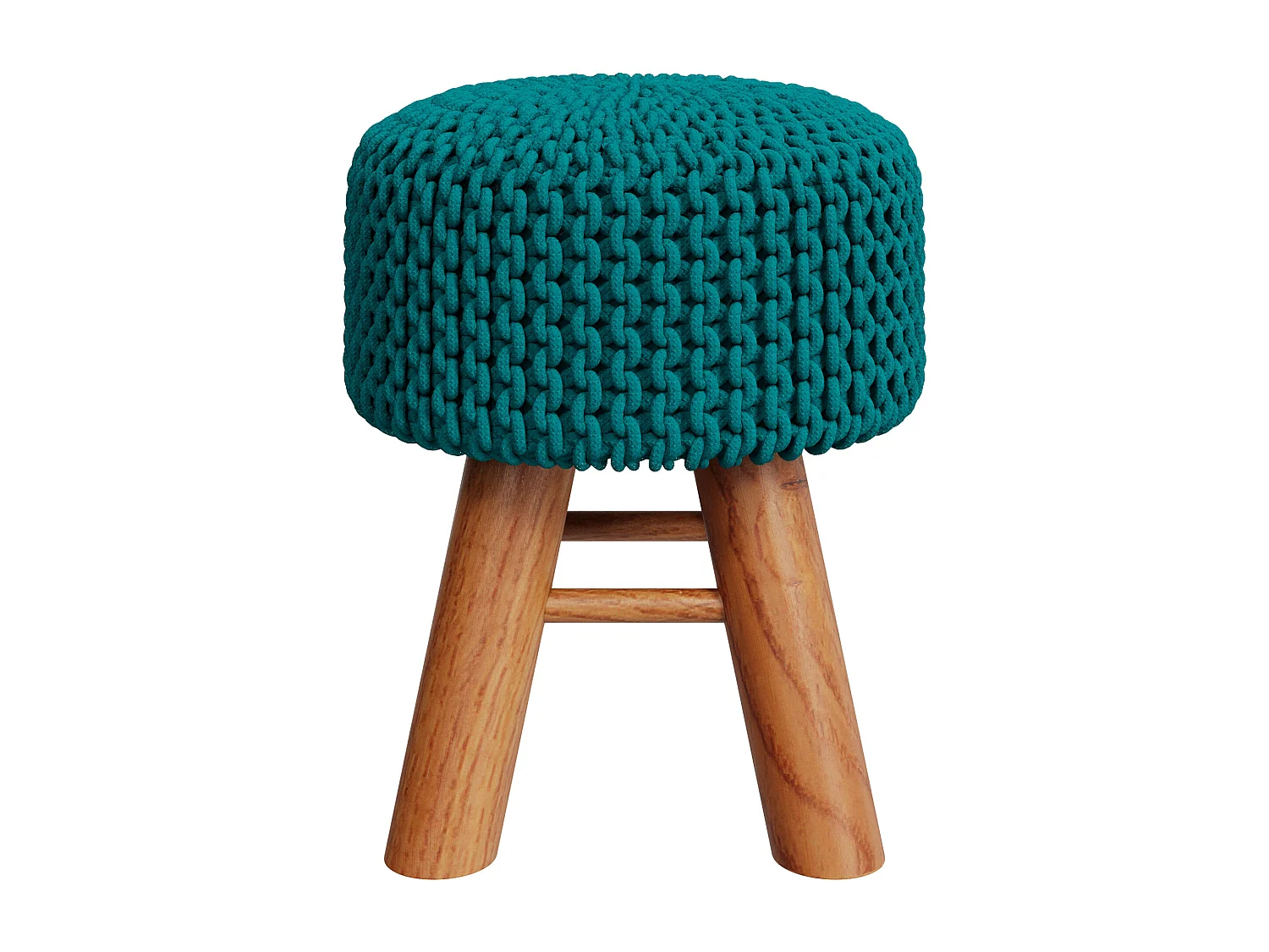 Taburete de punto de algodón azul - Lisa