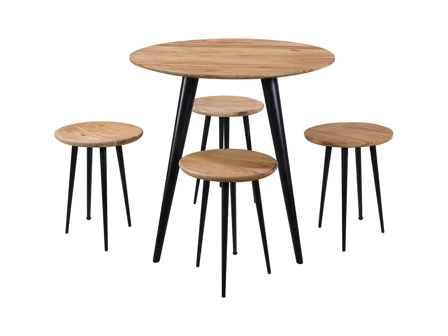 Taburete redondo de madera de acacia - Modasa