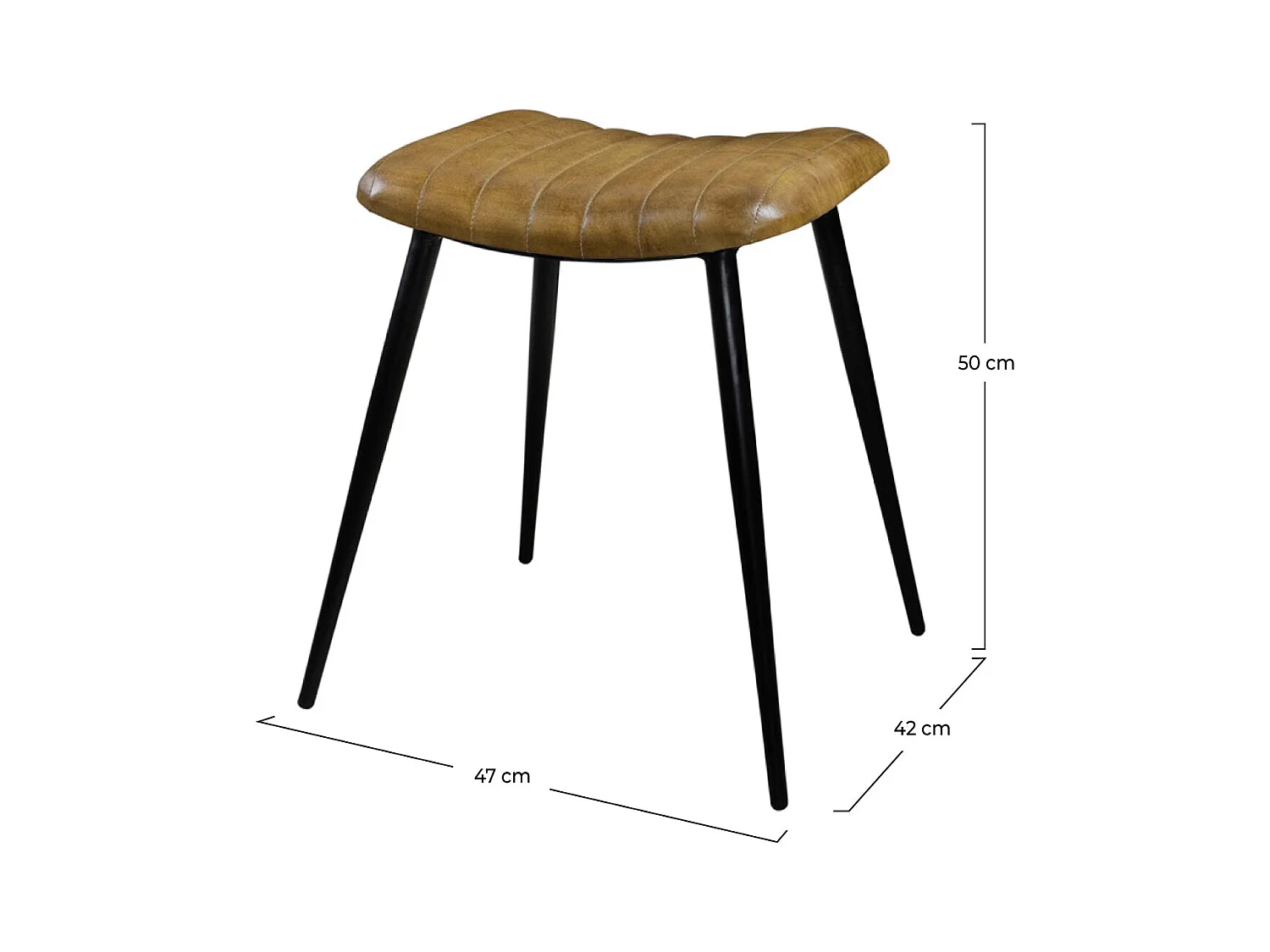 Taburete de piel de camello acolchada - Bidar