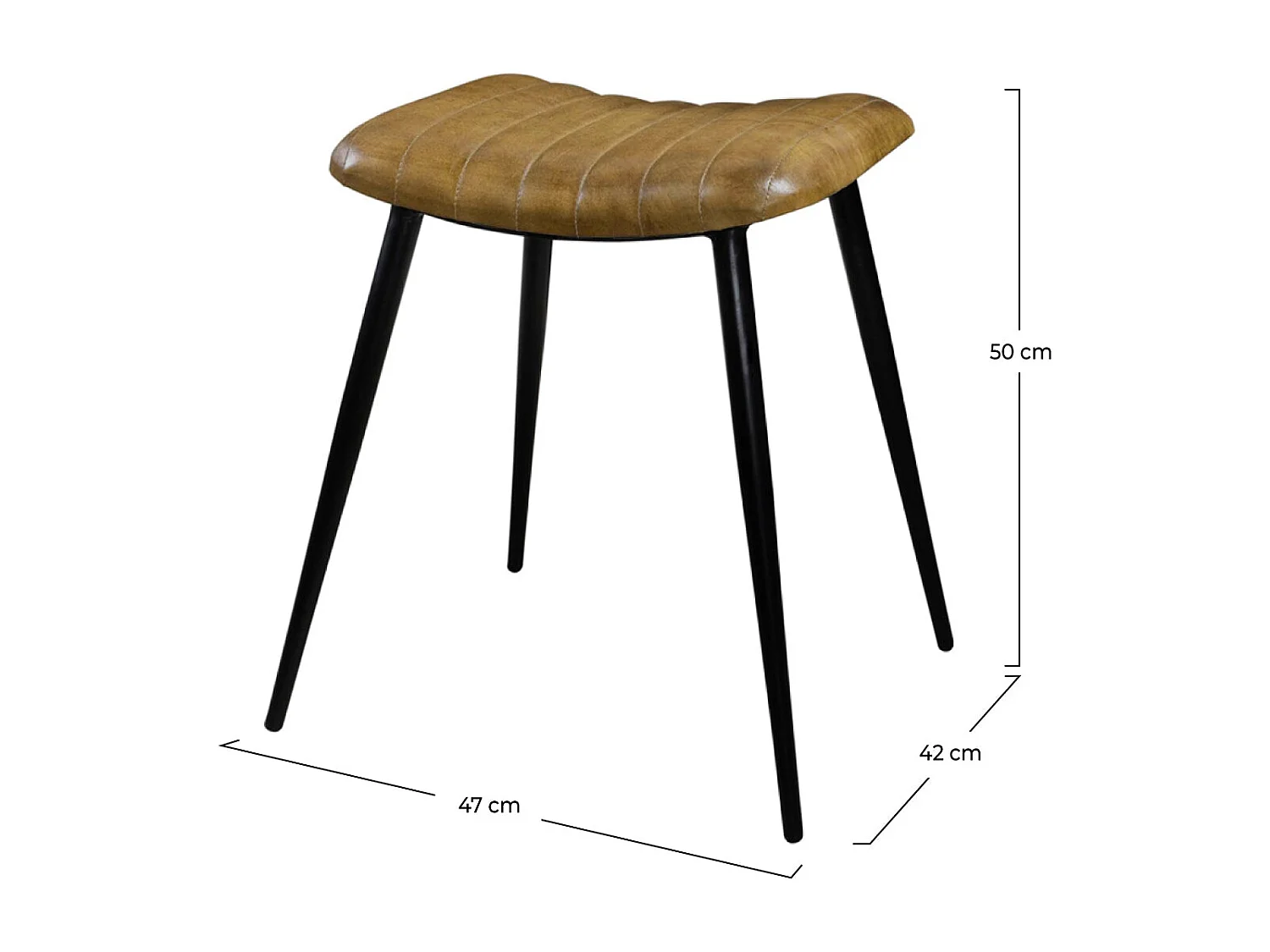 Taburete de piel de camello acolchada - Bidar