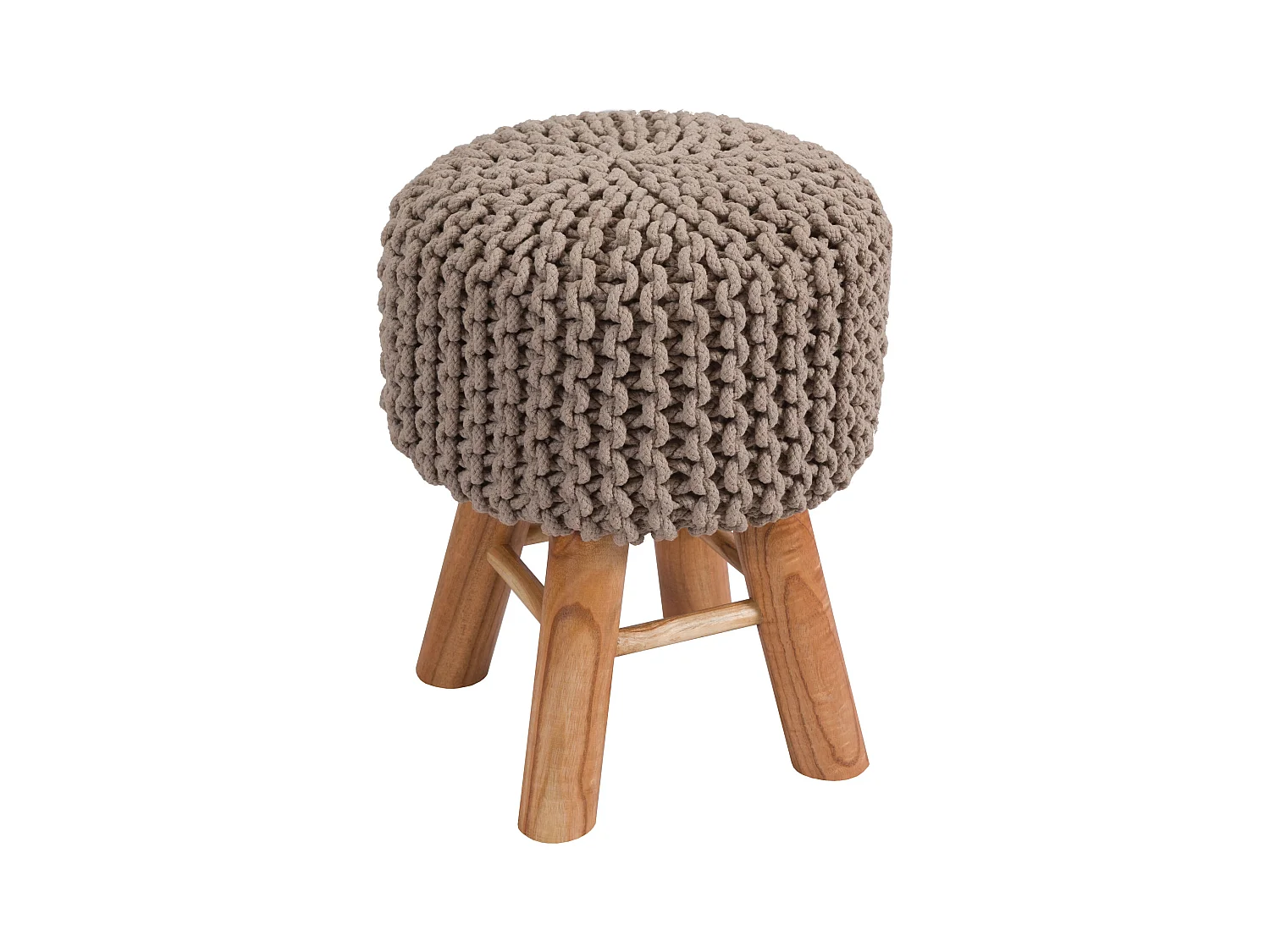 Piccolo sgabello in cotone tortora - Lisa