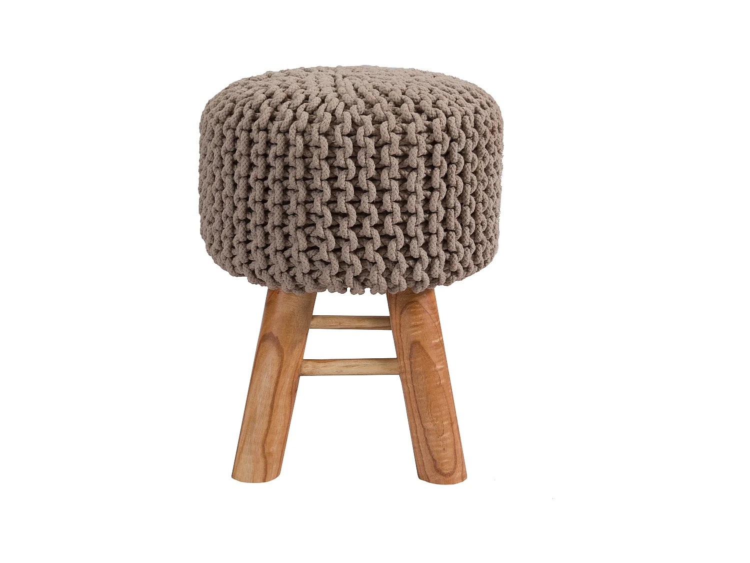Piccolo sgabello in cotone tortora - Lisa