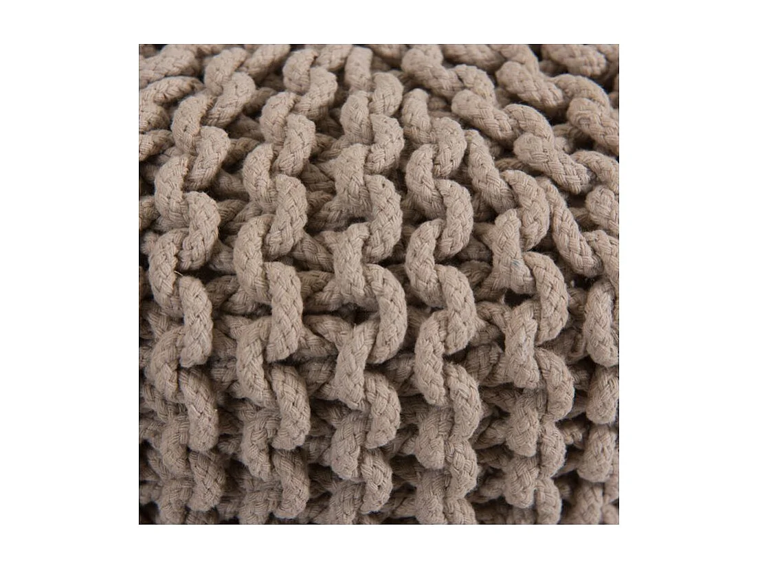 Taburete de punto de algodón color topo - Lisa