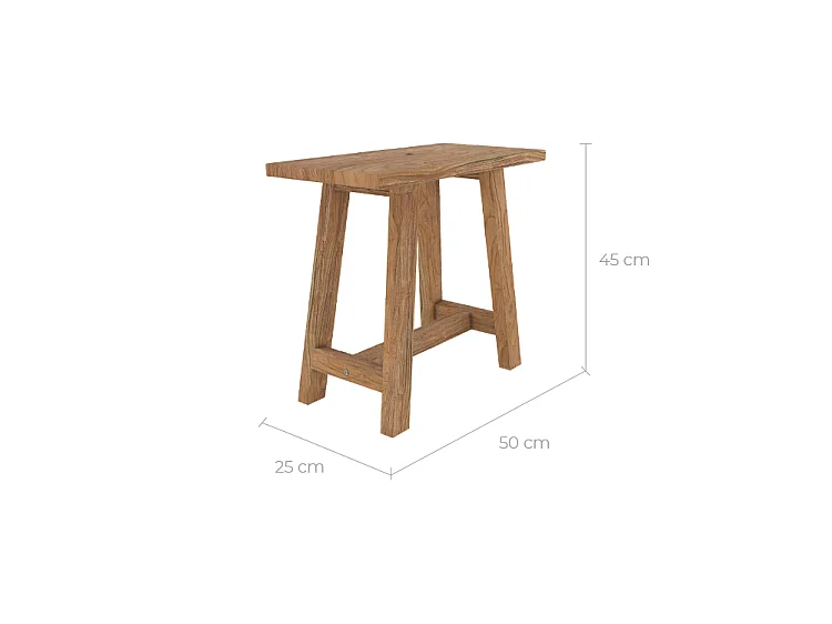 Tabouret en bois de teck recyclé - Dao