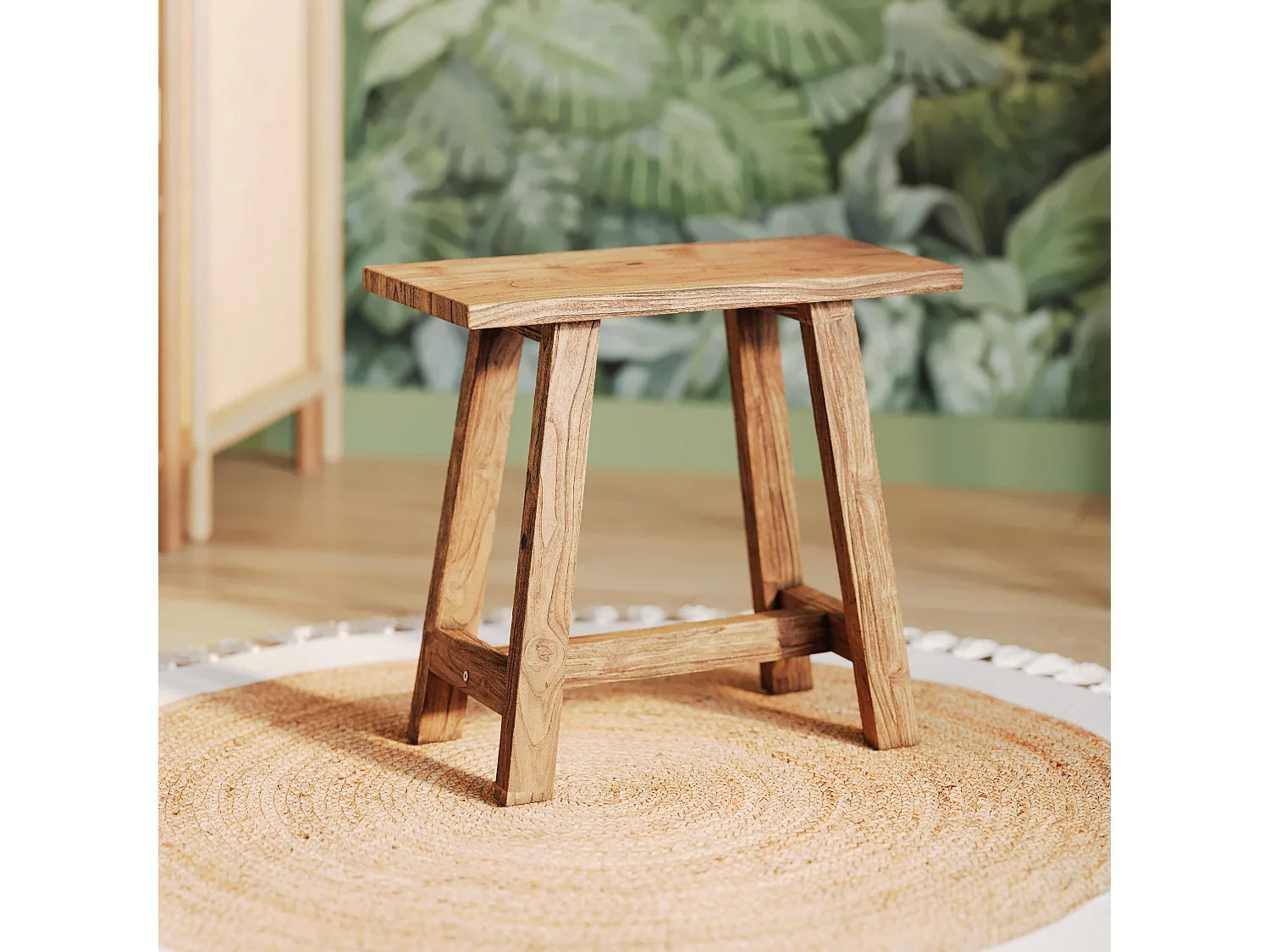 Sgabello in legno di teak riciclato - Dao