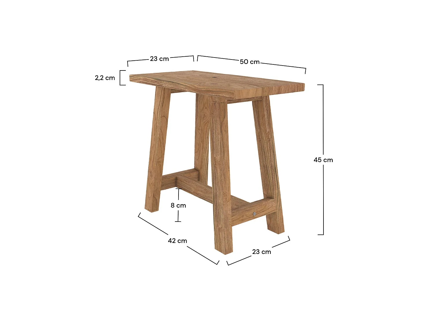 Sgabello in legno di teak riciclato - Dao