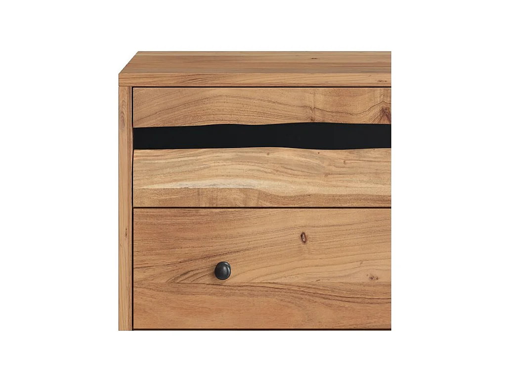 Cómoda de madera de acacia y metal, 3 cajones - Alabama