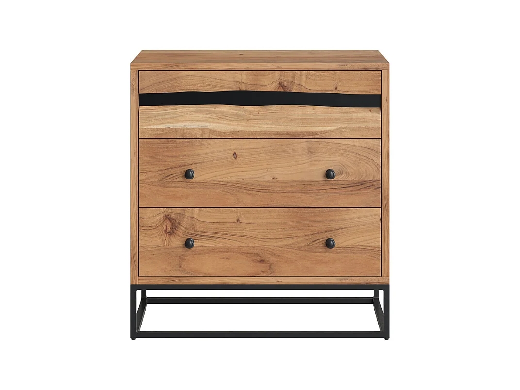 Commode en bois d'acacia et métal, 3 tiroirs - Alabama